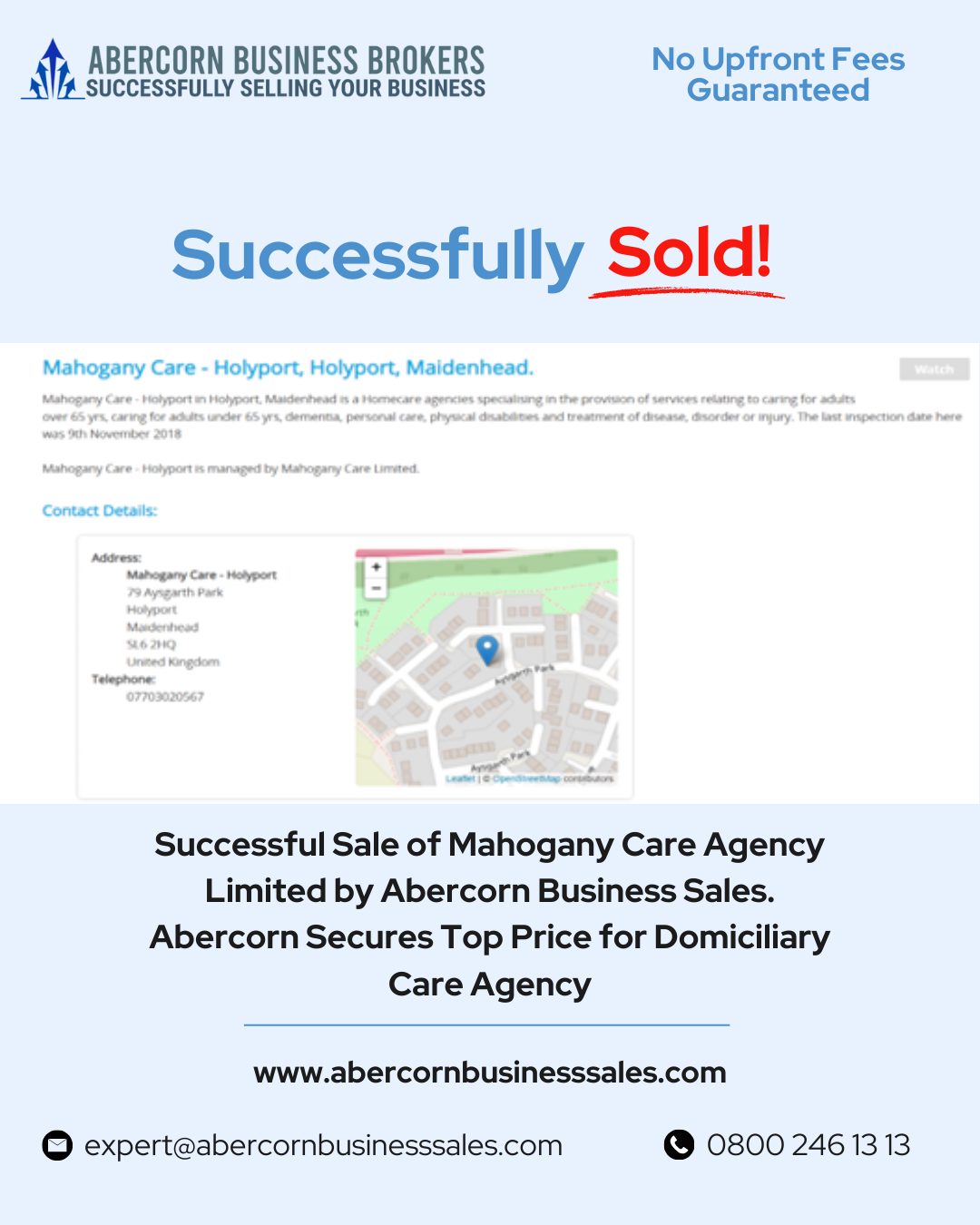 Care Agency Successfully Sold !